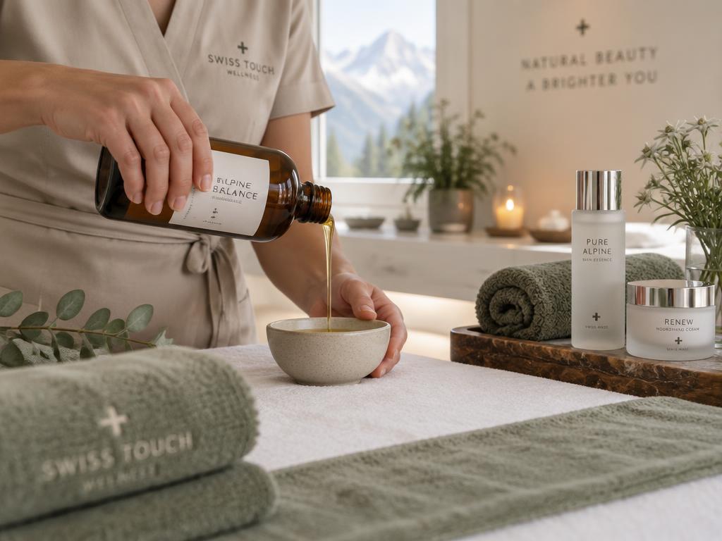 Praticien versant de l'huile de massage professionnelle dans un bol dans un cabinet de soins
